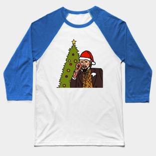 Christmas Laughing Leo Memes Candy Cane and Tree Baseball T-Shirt